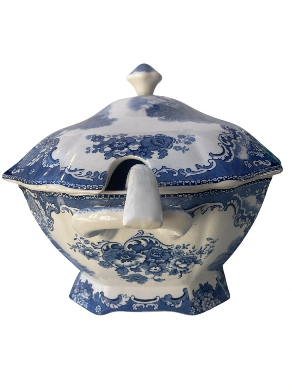 Vintage Johnson Bros "Old Britain Castles" Blue Ironstone Tureen Set- England - Picture 4 of 10